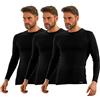 sesto senso Maglia Intima Uomo Lunga Pacco da 3 Cotone T-Shirt Termica Funzionale Biancheria Maniche Lunghe