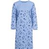 Romesa - Camicia da notte da donna lunga termica, con stampa e ricamo, Azzurro, XXL