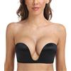 DotVol Donna Reggiseno Senza Spalline Push Up U Reggiseno Imbottito Senza Ferretto con Spalline Staccabili Reggiseno Invisibile a più Vie Nero 3E