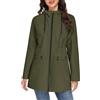 Yuson Girl Cappotto Primaverile Donna Lungo Cappotto Mezza Stagione Leggero Giacca Parka Antivento Elegante Cappotti con Cappuccio Casual Giubbotto per Primavera Estate Autunno(Verde militare, L)
