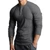 Lehmanlin Henley a Maniche Lunghe,Maglia Termica, Camicie Muscolari Cotone Slim Fit