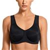 SYROKAN Reggiseno Sportivo Sostegno Forte Nero 3J