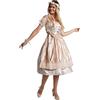 dressforfun tectake Abito Midi Dirndl Bluse Traunstein, Dirndl Donna, Vestito Oktoberfest, Vestito Tirolese Donna Bavarese,Costume Tirolese, Abito Midi con Grembiule - M - Beige Silver