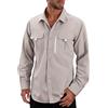 YOSUWOAI Camicia da uomo Safari da trekking, a maniche lunghe, funzionale, per attività all'aperto, vintage, a maniche lunghe, traspirante, in cotone, con bottoni, da pesca, O beige., M