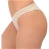 JADEA 6 Paia Brasiliana in Cotone Modal Elasticizzato per Donne e Ragazze (IT, Testo, XS, Regular, Regular, Nudo)