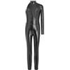 Freebily Tuta Intera da Pattinaggio Artistico Bambina Lucido Body Ginnastica Artistica Monospalla Body Danza Classica Moderna Bodysuit Jumpsuit da Festa Rave Party Carnevale Nero 9-10 anni