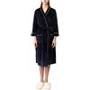 DAIHAN Accappatoio Coppie con Scollo a V Manica 3/4 in Velluto Camicia da Notte Vestaglia Kimono Elegante per Festa di Nozze Casa Spa Hotel con Cintura