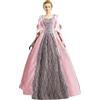 pvucpot Abiti Medievali Donna Eleganti on Maniche a Tromba Vestito Lungo in Stile Rinascimentale rétro Costume da Principessa per Halloween, Carnevale, Strega Cosplay Vestiti Medievali Donna