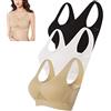 LVFU 3 reggiseni ad aria traspiranti e freschi, reggiseno a compressione senza ferretto ad alto sostegno, senza cuciture, senza fili, comfort traspirante