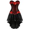 Hengzhifeng Corsetto Pirata Donna con Gonna in Tulle Gotico L Rosso