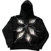 Silver Basic Felpa Uomo con Cappuccio Y2K Eye Print Grunge Vintage Giacca Halloween Hunny Maglione a Pullover Ricamato in Cotone Unisex M,Black-1