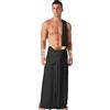 Oyolan Costume greco da uomo sexy per adulti, costume greco, togo greco, Halloween, carnevale S-3XL, tipo A, nero, XL
