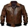 Jorde Calf A2 Aviator Flying Tiger WWII Flight Aviator Bomber - Bomber da uomo in vera pelle da pilota da aviatore