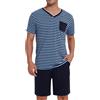 Leversic Pigiama Uomo Cotone Pigiami Uomo Estivi Pigiama Uomo Estivo 2 Pezzi Pigiama Maniche Corte Uomo Leggero e Morbido S-3XL