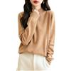 Chanyarn Maglione da Donna in 100% Lana Merino Collo Alto Demi Lavorato a Maglia Senza Cuciture a Maniche Lunghe