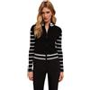 Motivi: Cardigan in Maglia a Righe con Zip Nero. XS Stagione Primavera Estate 2025.