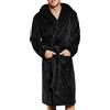 Generic Accappatoio da uomo per taglie forti - Accappatoio lungo da uomo morbido e soffice per l'inverno in pile caldo scialle accappatoio vestaglia lunga lunga con tasche, Nero , 5XL