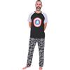 Captain america Pigiama lungo da uomo Avengers, Nero , L