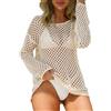 NaLatia Copricostume Donna Mare Lungo Bikini Cover Up Rete Curvy Costume da Bagno Coprire Elegante Copricostumi Copribikini Vestito Traforato Estivo Piscina Abiti Spiaggia Copri Beachwear