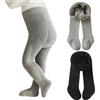 Rainjia Pantaloni termici da bambina in spugna foderati, taglia 68/74/80, 2 calze in cotone per bambine 86/92/98, elastici per neonati, leggings termici, 6 mesi - 4 anni, stile 1, 68-74