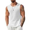 WINKEEY Canotta Uomo Estiva Traspirante Canottiere Maglietta Senza Maniche Canottiera Sportiva Casual Uomo in Tessuto Waffle Lavorato a Maglia,Bianco XXL
