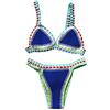 MaNMaNing Costume Da Bagno Donna Vita Alta Costume da bagno a triangolo a lavorato a maglia da donna Bralette Bikini a triangolo all'uncinetto Top e fondo Costumi da bagno a Costume Da Bagno Donna Vita (BU2, S)