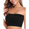 Niwicee Reggiseno Senza Spalline Donna - Senza Cuciture Invisibile Senza Ferretto con Coppe e Spalline Removibili Confortevole e Antiscivolo Reggiseno Comodo (Nero, M)