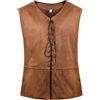 RuiChy Gilet medievale da uomo, gilet vintage rinascimentale con scollo V, lacci coulisse costume da pirata senza maniche stile retrò steampunk vichingo gotico vittoriano canotta pirata per Halloween cosplay
