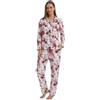 YUSHOW Pigiama da donna lungo, in 2 pezzi, con top morbido e pantaloni da notte, in velluto, pigiama da casa, set lounge, Rosa bianca., S
