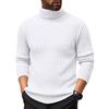 Generico Maglione Uomo Collo Alto, Maglie Uomo Tinte Unite Manica Lunga, Maglioni Elegante Maglia Classic Caldo - Adatto per Primavera, Autunno E Inverno Bianco XL