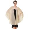 BEAUTELICATE Scialle Donna Elegante per Cerimonia Taglie Forti Chiffon Coprispalle Sheer Stola Donna per Matrimonio Estivo Sposa Abiti (Champagne, Taglia Unica)