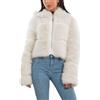 Toocool Pelliccia Sintetica Cappuccio Donna Pellicciotto Corto Ecopelliccia Giacca Z9001 [bianco,S/L]