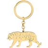 LONYOO Carino Portachiavi Tigre in Acciaio Inox Animali Selvatici Gioielli Regali per le Donna Ragazze Auto Chiave Portafoglio (Placcato Oro)