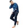 Lotto Pigiama Felpato Uomo Sportivo Caldo Invernale Felpa di Cotone (XXL, Jeans)