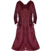 Generic Accappatoio lungo da donna, in pile, extra spesso, con cerniera, per l'inverno, per l'inverno, per la mattinata, accappatoio, vestaglia per la casa, con tasche, abito casual, Rosso, XXL