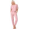 JADEA Tuta donna mezza manica pantalone lungo in cotone 3252