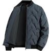 ANUFER Uomo Isolato Trapuntato Piumino Colletto Rialzato Antivento Corto Bomber Giacca SN0706225 Blu Navy S