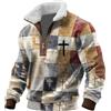 DUHGBNE Felpa Leggera Giacca Sportiva con Collo Alto in Pile Termico e Mezza Zip Tasche Utility con Cerniere Imbottitura Pesante Termica Felpe Calde Uomo
