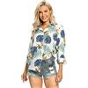 Aeslech Women's Lightweight Plaid Shirt, Classic Button Down Roll Up Sleeve Tops Blouse