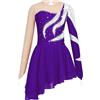 CHICTRY Bambina Abito da Pattinaggio Artistico sul Ghiaccio Ragazza con Strass Vestito da Balletto Danza Classica Patchwork Maniche Lunghe Pattinatrice Ballerina Concorso Gara