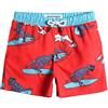 MaaMgic Costume da Bagno Pantaloncini da Bagno Estivi per Ragazzini Bambini Foderate in Rete Asciugatura Rapida Multi Colori, Rosso Dinosauro, 2 Anni