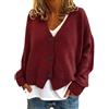 Mfhmom Cardigan Donna Oversize Lungo Scollo A V Lana Invernale Maglioncini Colori Sfumati Stampato Scozzese Leggera Maglia Elegante Autunno Norvegese Monopetto Golfino Con Bottoni Leggero Cappotto Giacche