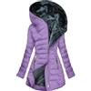 Generic Giacche invernali da donna, impermeabile, lungo, con cappuccio in pelliccia, giacca a vento da donna, foderata in pile, per taglie forti, per sci, uscite e taglie forti, B-viola, 4XL