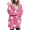 BebeXi Abbigliamento con Plus Size Star stampato Cappotto da donna con tasche laterali Tunica manica lunga