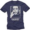 MAKAYA Find What You Love - Maglietta Uomo T-Shirt Charles Bukowski Blu XL