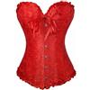 Dreamburn Bustiers Corsetti Lingerie Da Sposa Pizzo Raso Disossato Corsetto Donna Gotico Corsetto Cinchers Overbust Body, Rosso, M