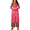 ladyline Kurta da donna in rayon stampato ricamato con pantaloni | Set coordinato da 2 pezzi | Tunica Anarkali Kurti, Large