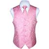 HISDERN Set di gilet e cravatta jacquard floreali classici da uomo in paisley floreale e tasca quadrata