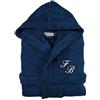 Cieffepi Home Collections SOLO MIO BASIC Accappatoio personalizzato unisex adulto con cappuccio in spugna di puro cotone (M, Navy)