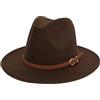 HEYANN Fedora - Cappello da uomo in feltro, con tesa larga, da uomo, classico, da donna, in feltro, da uomo, per feste, caffè, M
